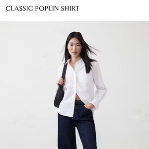 New with Tags Banana Republic White Classic Poplin Shirt